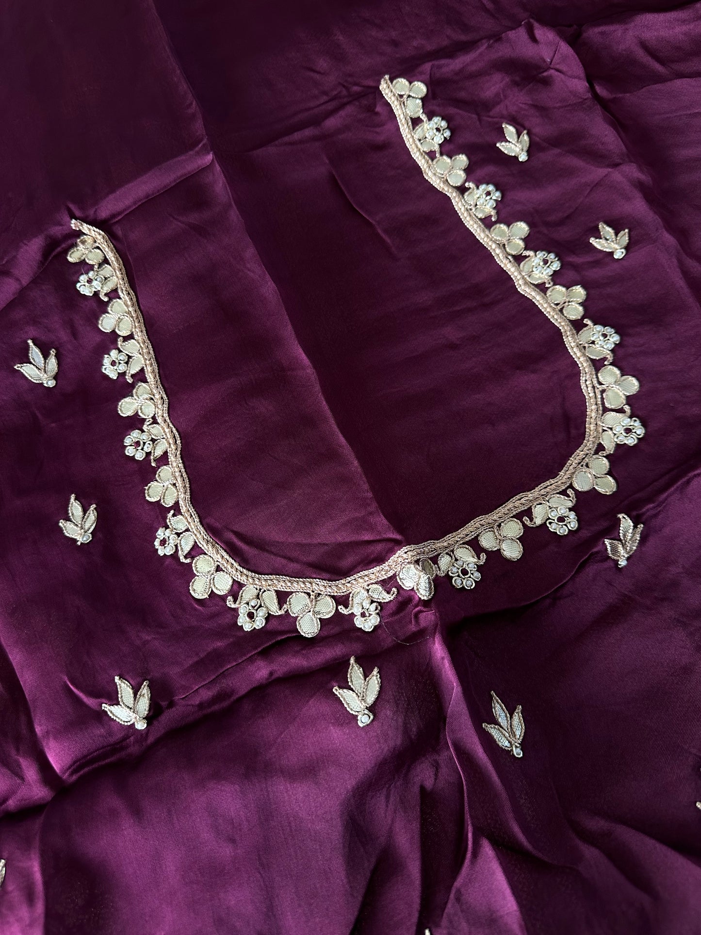 Plum Zari Woven Organza Designer Saree