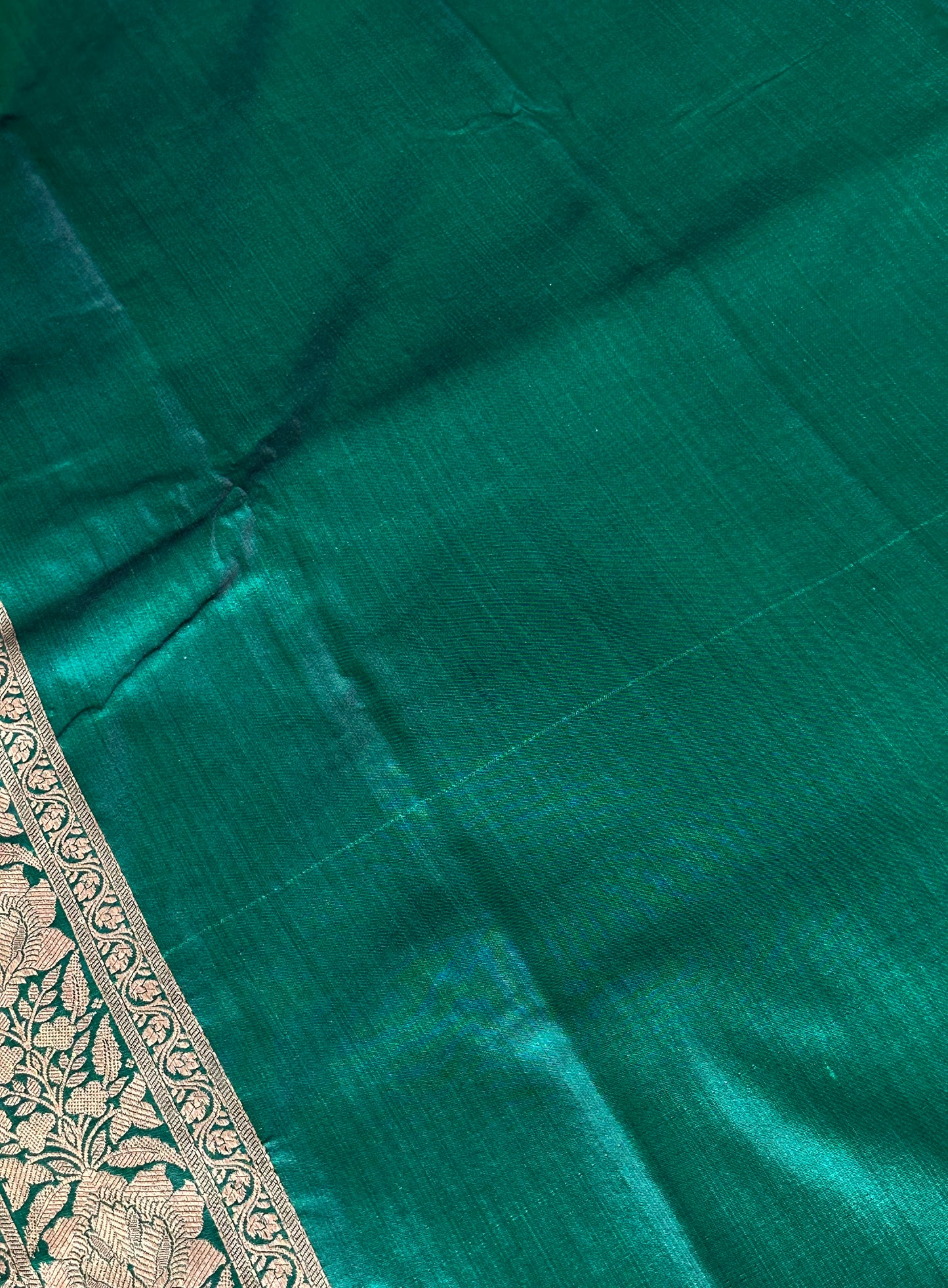 Forest Green Banarasi Katan Silk Saree