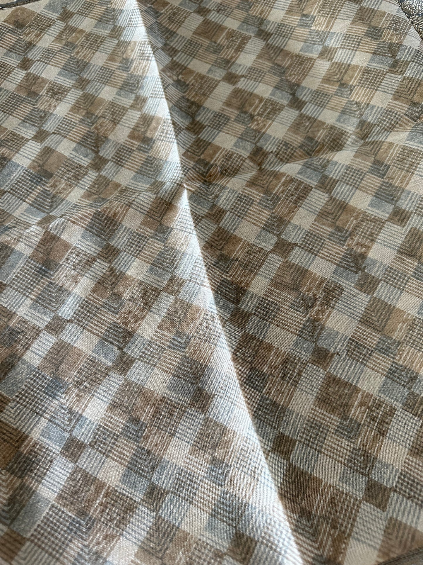 Grey & Mustard Chevron Zari Woven Banarasi Tussar Silk Saree