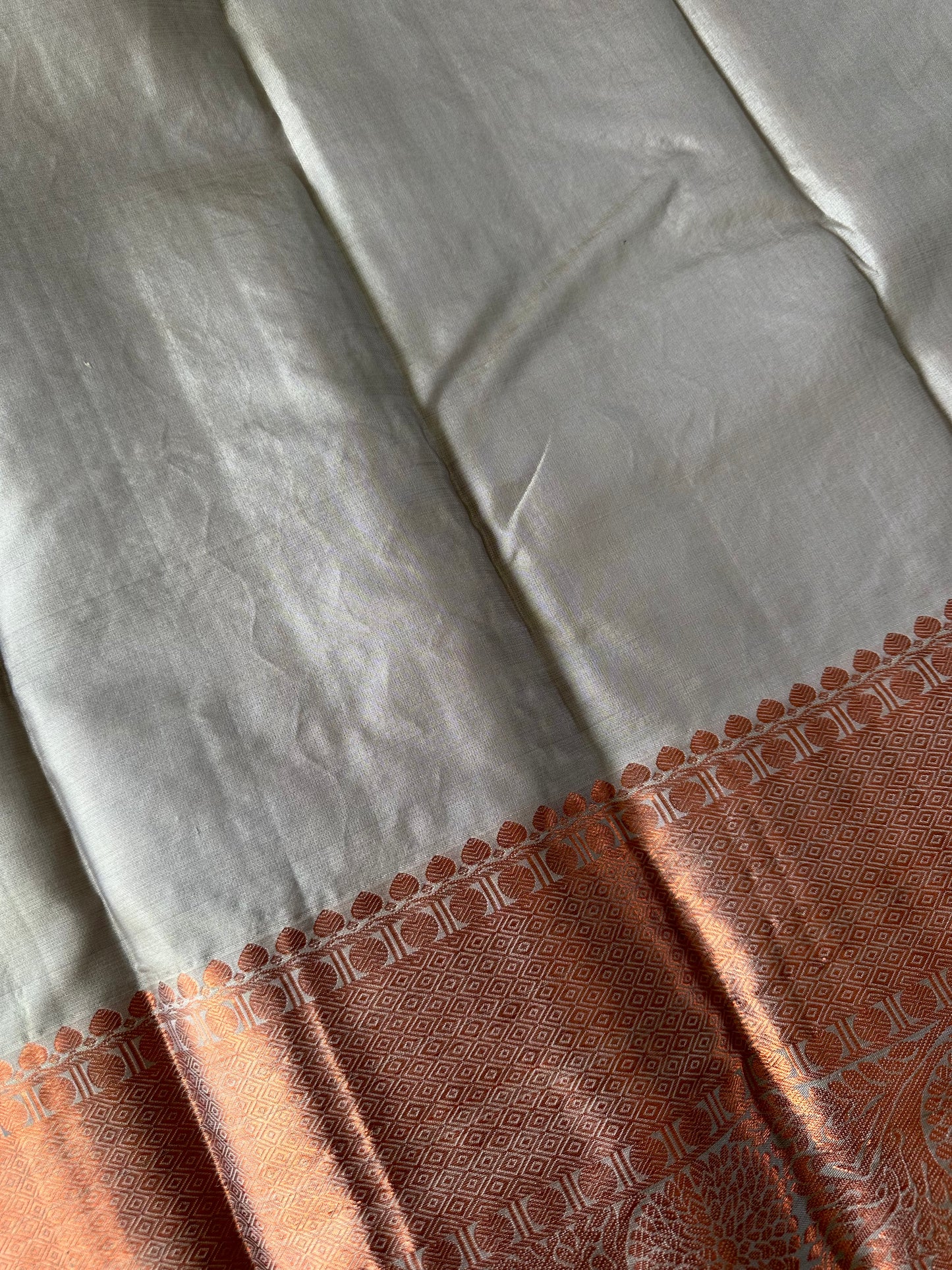 Light Grey Kanjivaram Pure Silk Saree
