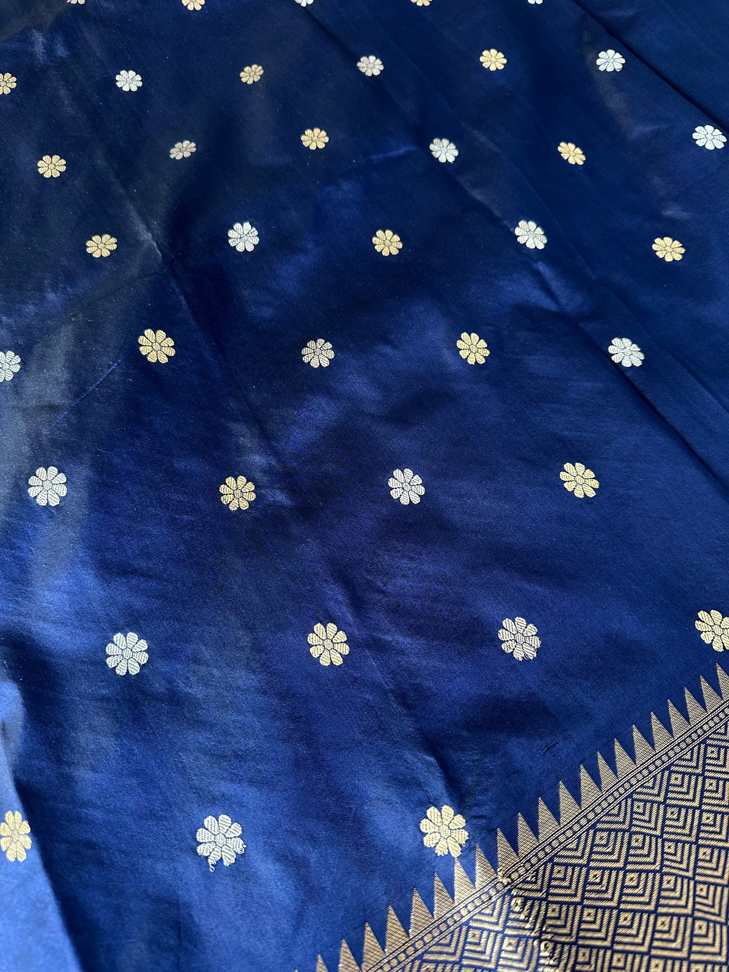 Midnight Blue Banarasi Katan Silk Saree