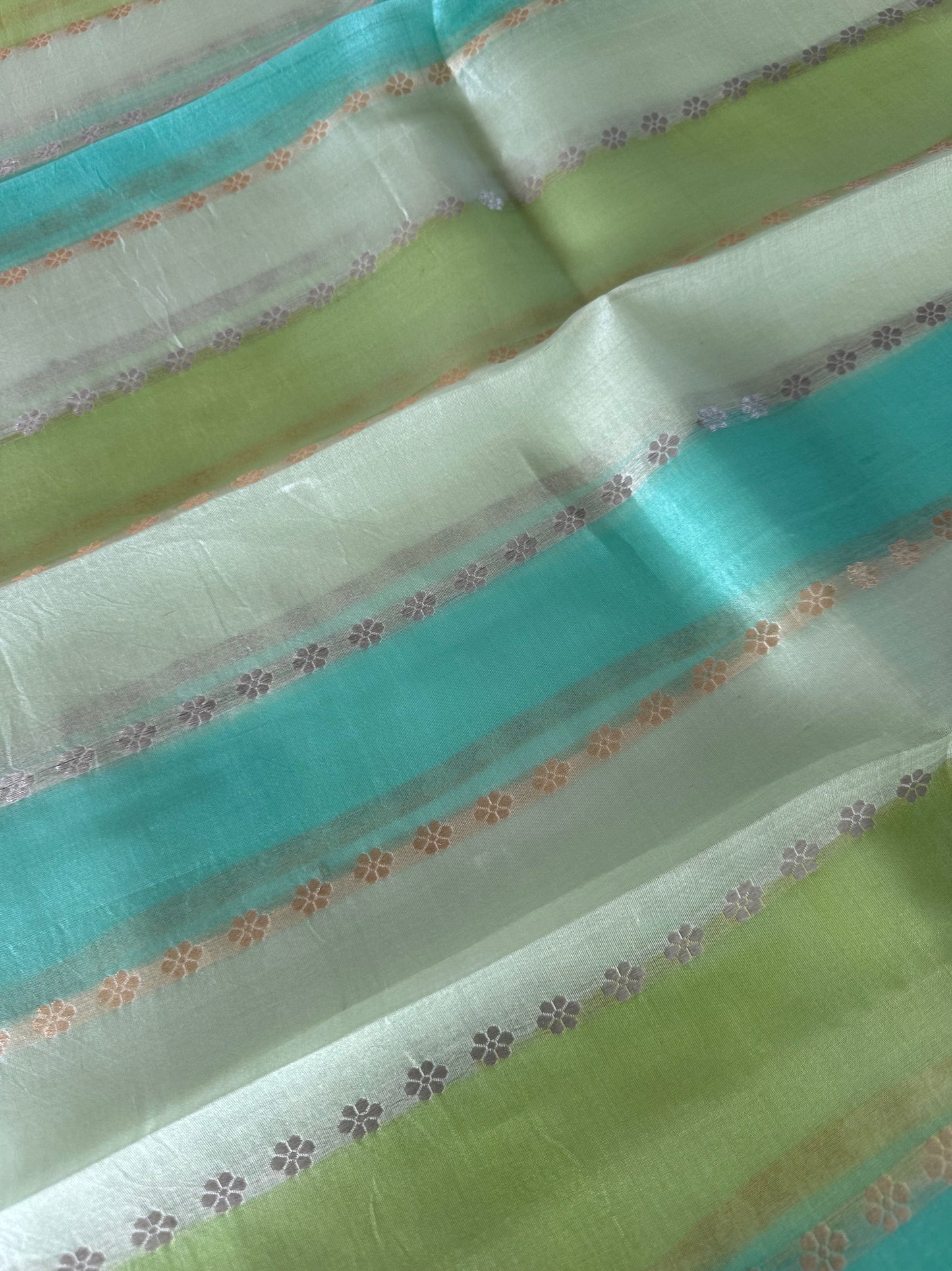 Green Rangkat Zari Woven Banarasi Organza Silk Saree