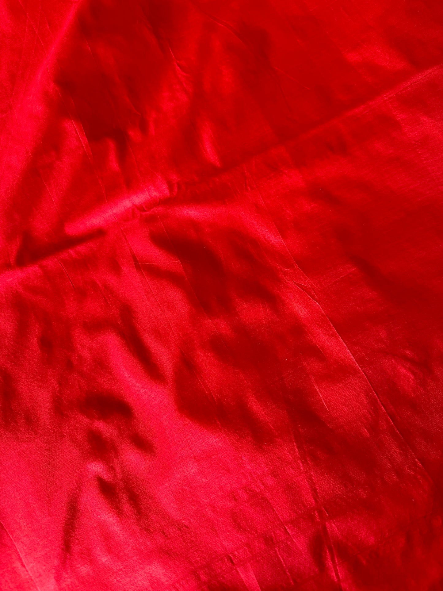 Hot Red Banarasi Katan Silk Saree