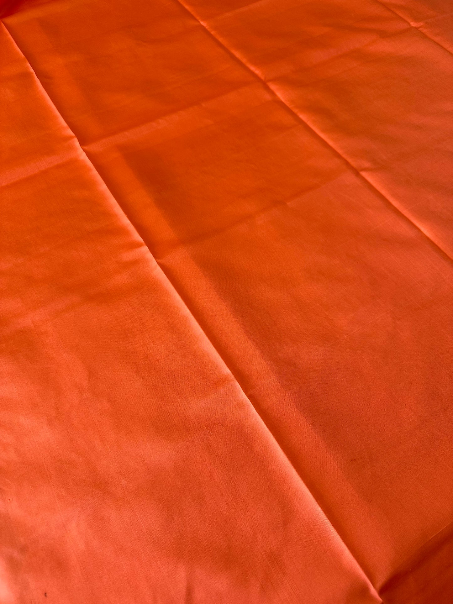 Peach Orange Kanjivaram Pure Soft Silk Saree