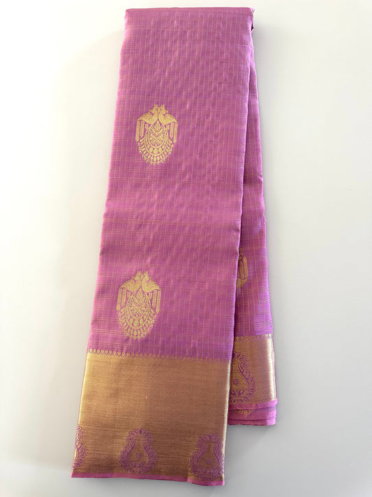 Lilac Kanjivaram Pure Silk Vaira Oosi Saree