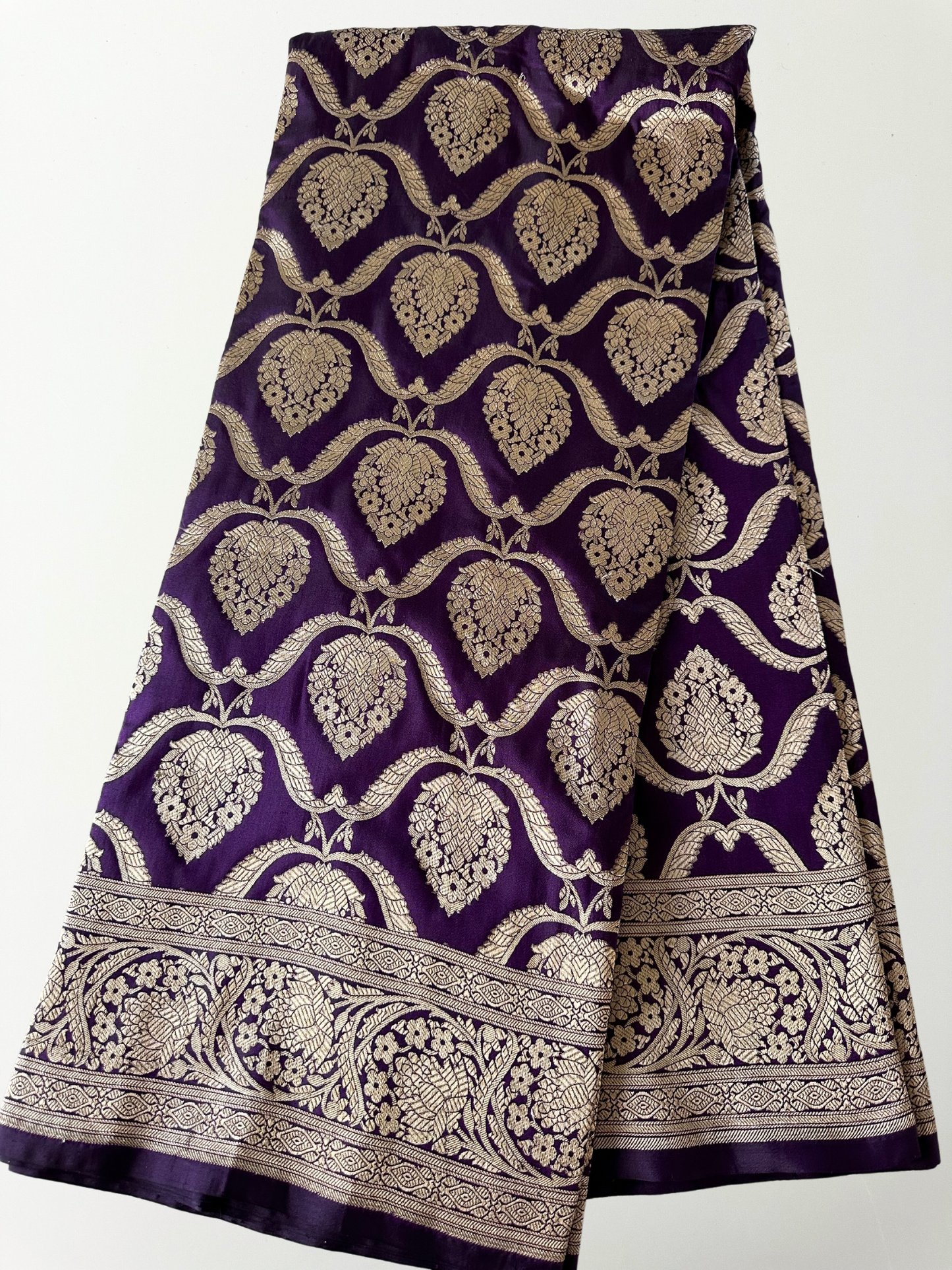 Violet Zari Woven Banarasi Silk Saree