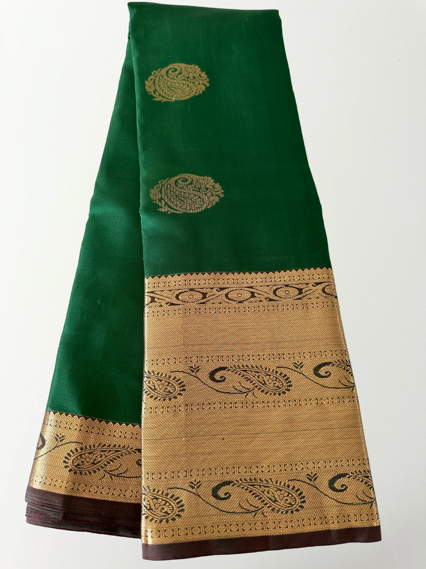 Dark Green Kanjivaram Pure Silk Saree