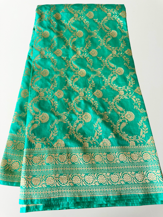 Sea Green Banarasi Katan Silk Saree