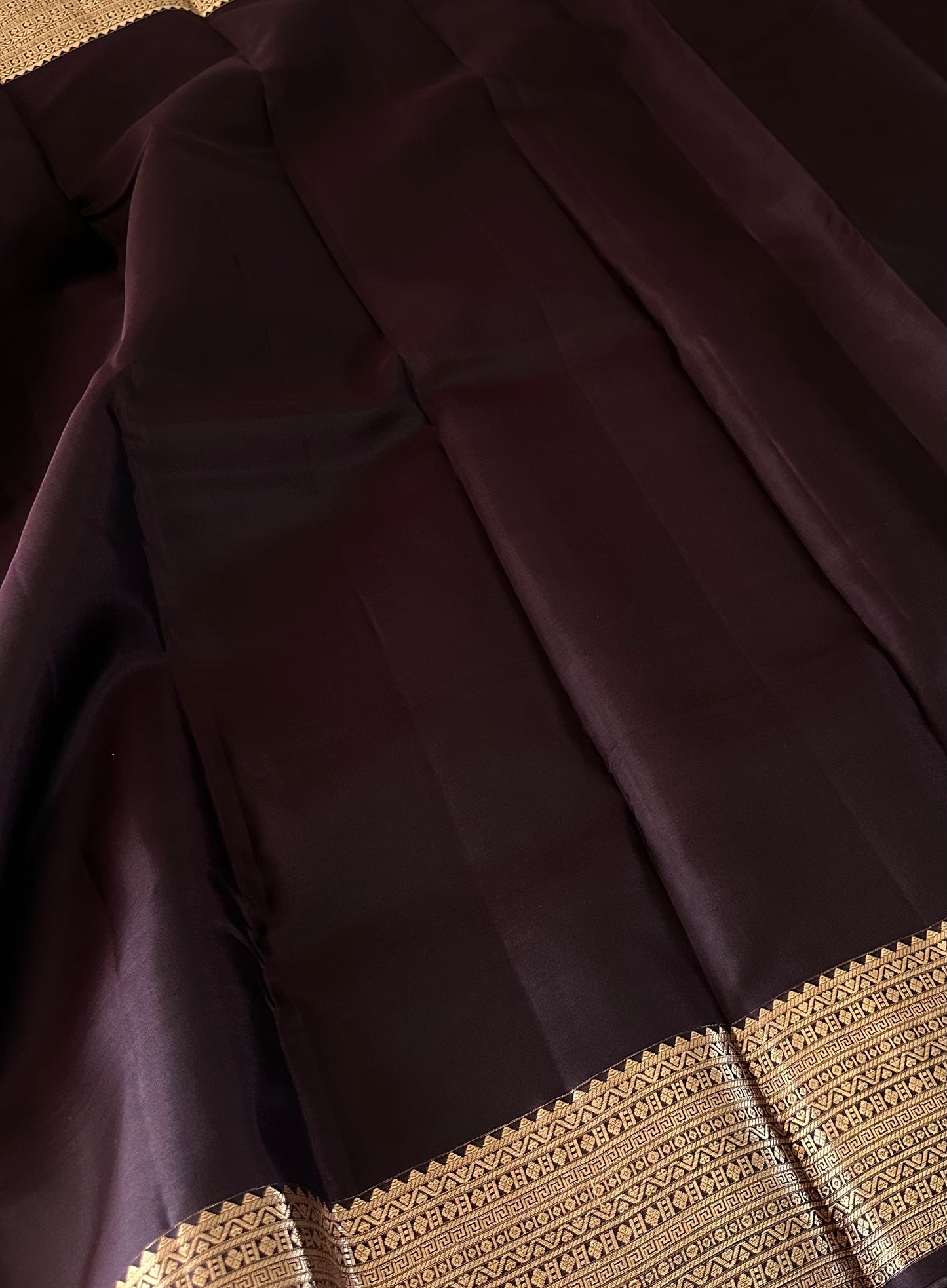 Dark Raisin Kanjivaram Pure Silk Saree